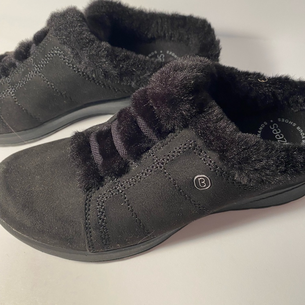 Bzees Black Cozy Slippers Mules NWOTs Sz 6
